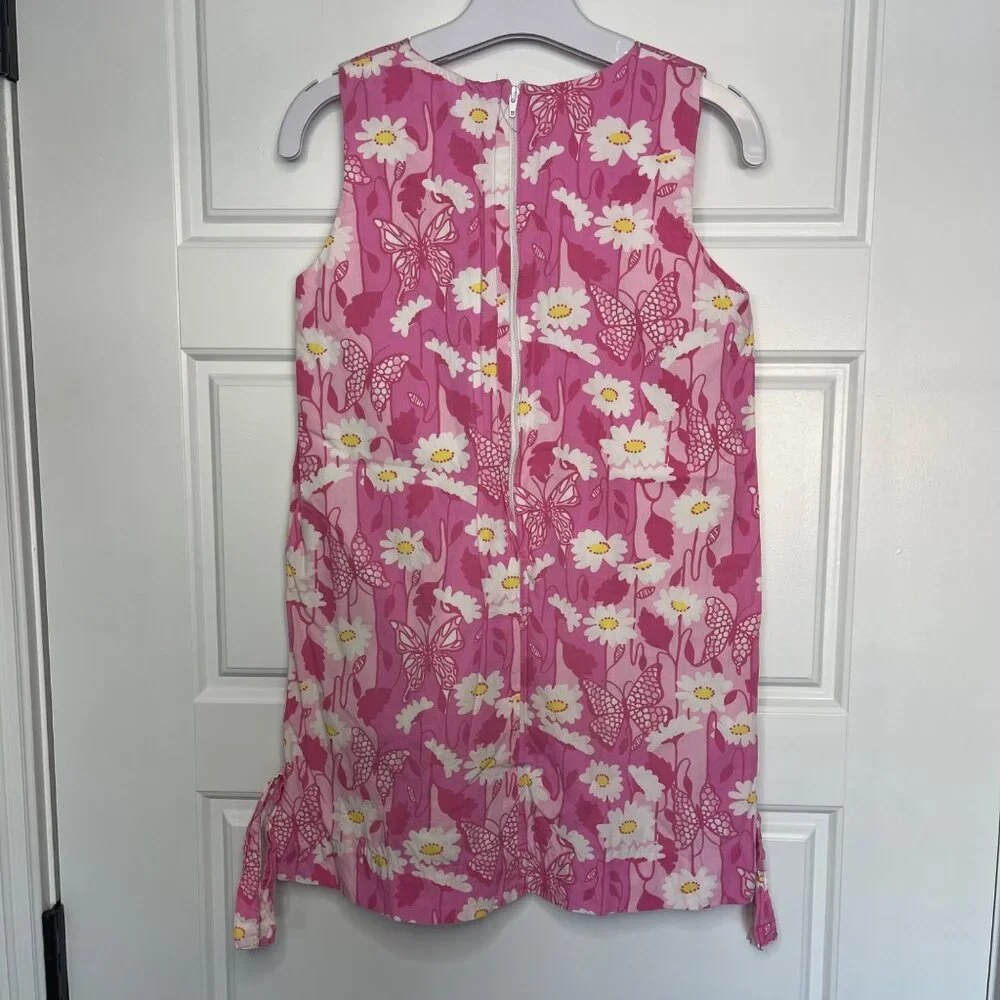 Vintage Lilly Pulitzer Classic Shift Dress‎ Girls Size 7 White Label 100% Cotton